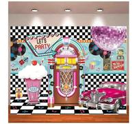 Back To 50s Photography Backdrop For Birthday Rock Roll Party 1950s Soda Shop Photo Retro Diner Time Party Decor Backg