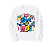 Back to 80s Nostalgia Roller Skate Boombox Cassette Tape 80s Sweatshirt