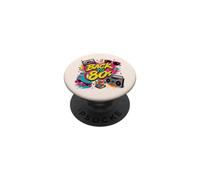Back to 80s Retro Boom Box Roller Skate Rubik's Sunglasses PopSockets Adhesive PopGrip