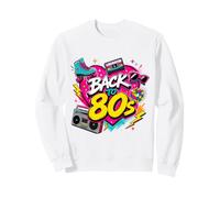 Back to 80s Retro Boom Box Roller Skate Rubik's Sunglasses Sweatshirt