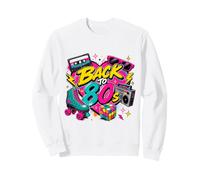 Back to 80s Retro Boom Box Roller Skate Rubik's Sunglasses Sweatshirt