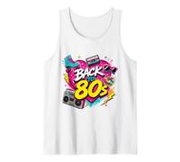 Back to 80s Retro Boom Box Roller Skate Rubik's Sunglasses Tank Top