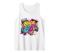 Back to 80s Retro Boom Box Roller Skate Rubik's Sunglasses Tank Top
