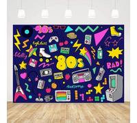 Back To 80's Retro Disco Photography Backdrop I Love 80's Colorful Graffiti Background 1980's Hip Hop Music Rock Birthday Party 200x140CM