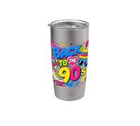 Back to 90s Nostalgia Roller Skate Boombox Cassette Nineties Stainless Steel Insulated Tumbler