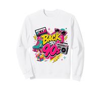 Back to 90s Nostalgia Roller Skate Boombox Cassette Nineties Sweatshirt
