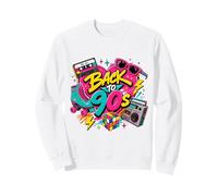 Back to 90s Nostalgia Roller Skate Boombox Cassette Nineties Sweatshirt