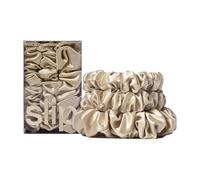 Back to Basics Slip Pure Silk Assorted Scrunchie Hair-Friendly Set (3) for Women - Blonde & Luxurious 100% Pure Mulberry 22 Momme Silk Elastic