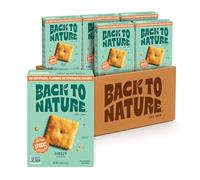 Back to Nature Cheezy Crackers Squares, Non GMO Plant Based Snack, 6pk
