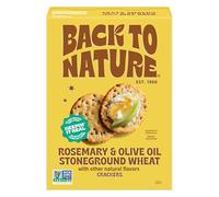 Back to Nature Stoneground Wheat Cracker, Rosemary and Olive Oil - Dairy Free, GMO Free, Made from Whole Grain and Flaxseed, Delicious and High Quality Snacks, 150ml