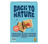 Back to Nature - Whole Wheat Crackers with Crushed Black Pepper - Non-GMO, Made with Whole Wheat & Sea Salt - Seriously Tasty Snacks - 200ml