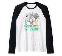 Back to School 1st Grade Rock Paper Scissors Nothing Beats Raglan Baseball Tee
