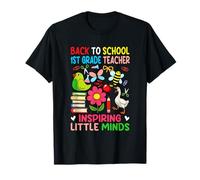 Back To School 1st Grade Teacher Inspiring Minds Cute Floral T-Shirt