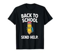 Back to School 2025 Student Send Help Crying Pencil School. T-Shirt