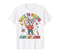 Back to School 2026 Teacher Kindergarten Ready. Set. Learn Value Graphic T-Shirt, Men, White, M