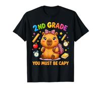 Back to School 3RD Grade Girls Capybara Leopard Bow Kids Value Graphic T-Shirt