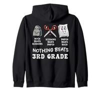 Back to School 3rd Grade Rock Paper Scissors Nothing Beats Zip Hoodie