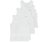 Back to School 6 Pack of Boys or Girls 100% Cotton Warm Vests/Available in Ages 1 up to 13 Years (Boys, 3-5 Years) White