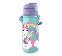 Back to School 600ml Kids Aluminium Flask Push Button Water Bottle for School