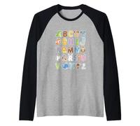 Back to School ABC Kindergarten Teacher Raglan Baseball Tee