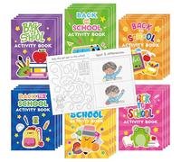 Back to School Activity Books for Kids - 24Pcs First Day of School Mini Games Coloring Book Set Bulk Mazes Word Search Word Scramble Games for Classroom DIY Art Gifts New School Year Party Favors