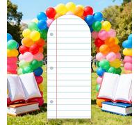 Back to School Arch Backdrop Cover Notebook Paper Arched Cover Backdrop Stand Covers First Day of School Arch Stretchy Background for Kindergarten Birthday Party Ceremony Decorations