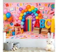 Back to School Backdrop Banner, First Day of School Backdrop, Class Party Photography Background Poster for Party Decorations Supplies for Kids Teachers Students Photo Booth Props 10x8ft