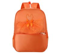 Back to School Ballet Dance Backpack Ballet Dance Bag Lightweight Rucksack for Travel Sports Dancing Little Girl Backpack Yoga Backpack for Girls Kids Princess Ballet Storage (Orange, One Size)