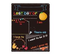 Back To School Black Board - Washable Chalkboard Signs | Density Board For Blackboard Style Photo Props | Double-Sided School Preschool Signs, Last Day Reutil