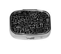 Back to School Black Educational Math,Meta Pill Box 2 Compartment Medicine Case,Portable Organizer