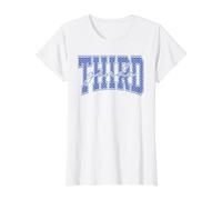 Back to School Blue Polka Dots Third Grade Teacher Student Value Graphic T-Shirt, Women, White, M