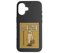 Back to School Boo Hoo Funny Ghost Stamp Design Case for iPhone 16