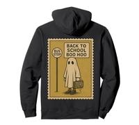 Back to School Boo Hoo Funny Ghost Stamp Design Pullover Hoodie