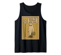 Back to School Boo Hoo Funny Ghost Stamp Design Tank Top