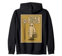 Back to School Boo Hoo Funny Ghost Stamp Design Zip Hoodie