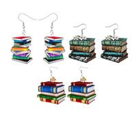 Back To School Book Earrings for Book Lovers Librarian Earrings, Fun Bookshelf Dangle Novelty Jewellry, Vintage Library Bookcase Earring for Women Girls