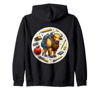 Back To School Bull Kids Boys Girls Student Child Rancher Zip Hoodie