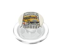 Back To School Bus Learning Cute Raccoons Stripes First Day PopSockets PopGrip for MagSafe