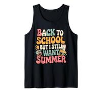 Back to School But I Still Want Summer Funny Retro Teacher Tank Top