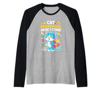 Back to School Cat Preschool Here I Come Kid Raglan Baseball Tee