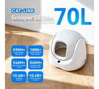 【Back-to-School】CATLINK Smart Self-Cleaning Cat Litter Box BayMax SE Lite Grey, 70L Extra-Large for 3.5-22 Lbs Cats, 8-Layer Safety System, App Health Monitoring for Multi-Cat Homes, 4 Cleaning Modes,
