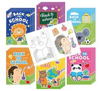Back to School Coloring Books for Kids - 48Pcs Bulk First Day of School Mini Coloring Booklet Cartoon DIY Art Drawing Book for Toddlers Back to School Party Goodie Bags Stuffers School Classroom Favor