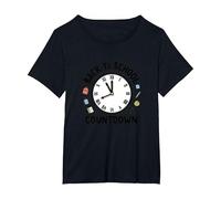 Back to School Countdown Clock with Education Icons T-Shirt, Women's Plus, Black, 5X