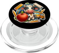 Back To School Cow Boys Girls Student Kids Lover Farmer Cute PopSockets PopGrip for MagSafe