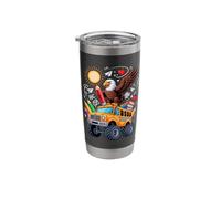 Back to School Eagle Monster Truck 100 Days of School Stainless Steel Insulated Tumbler