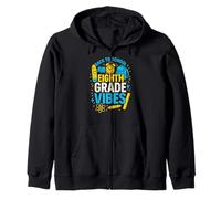 Back To School Eighth Grade Vibes Cute Girls First Day Zip Hoodie