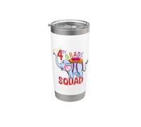 Back to School Elephant 4th Grade Squad Stainless Steel Insulated Tumbler