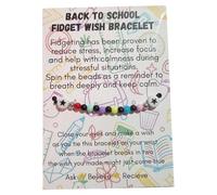 Back to School Fidget Wish Bracelet - Motivational Uplifting Gift - Charm Bracelet - Friendship, Love, Support, Strength, Fun, Anxiety Management
