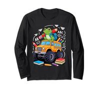 Back to School Frog School Bus 100 Days of School Long Sleeve T-Shirt