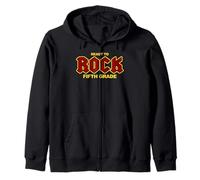 Back to School Funny Ready to Rock the Fifth Grade Zip Hoodie